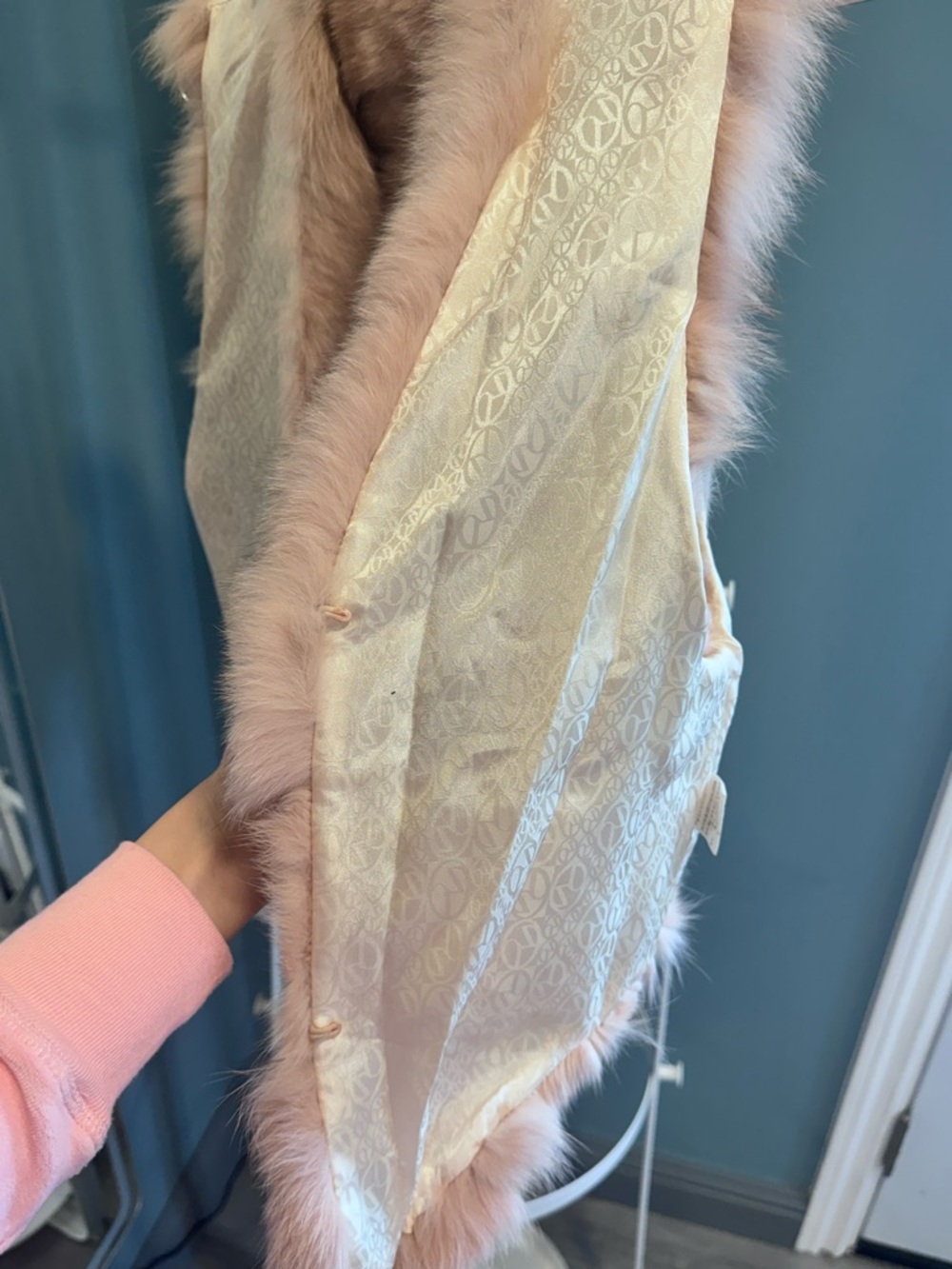 Vintage Blush Fox Fur Vest | Soft Luxe | Statement Buckle - Picture 8 of 11